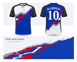 Modello di mockup di sport di jersey da calcio e t-shirt, grafica per le divise del calcio o delle divise activewear. vettore