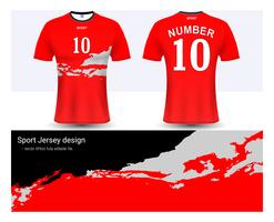 Modello di mockup di sport di jersey da calcio e t-shirt, grafica per le divise del calcio o delle divise activewear. vettore