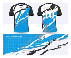 Modello di mockup di sport di jersey da calcio e t-shirt, grafica per le divise del calcio o delle divise activewear. vettore