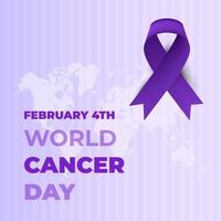 vettore di poster o banner per la giornata mondiale del cancro del 4 febbraio.