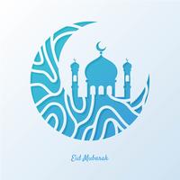 Illustrazione di cartolina d&#39;auguri di Eid Mubarak vettore