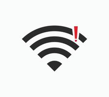 nessuna connessione wireless, nessun segno di icona wifi vettore