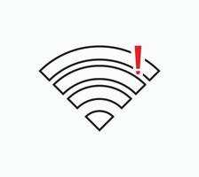 nessuna connessione wireless, nessun segno di icona wifi vettore