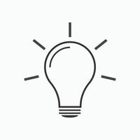 lampadina icona vettore idea segno soluzione, concetto di pensiero modello colorato