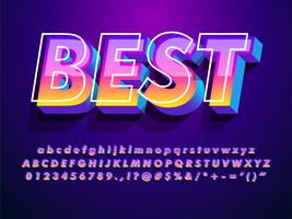 Font moderno e futuristico con effetto cool vettore