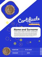 Modello di certificato di apprezzamento. Certificato di illustrazione in formato A4 vettore