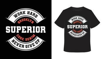 t-shirt con tipografia superiore di brooklyn vettore