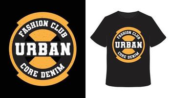 design della t-shirt tipografica in denim urban core vettore