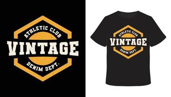 design t-shirt tipografia vintage varsity club atletico vettore