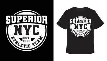 t-shirt tipografica della squadra di atletica di New York City di qualità superiore vettore