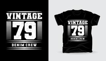 design vintage con stampa t-shirt tipografia settantanove vettore