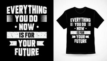 tipografia motivazionale sul futuro design di t-shirt vettore