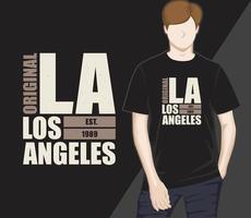 design t-shirt tipografia los angeles vettore