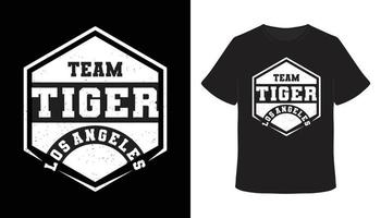 T-shirt tipografica squadra tigre los angeles design vettore
