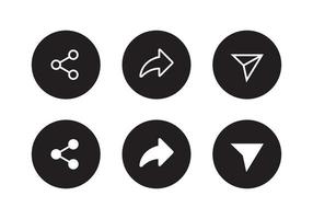 condividi la raccolta di set di icone per il web o l'app mobile. illustrazione vettoriale del pulsante
