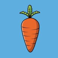 illustrazione dell'icona di vettore del fumetto della carota. concetto di icona della natura vettore premium isolato. stile cartone animato piatto