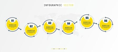 idea di business di presentazione modello infografica timeline con icone, opzioni o passaggi. le infografiche per idee di business possono essere utilizzate per dati grafici, diagrammi di flusso, siti Web, banner. vettore