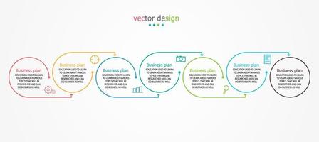 idea di business di presentazione modello infografica timeline con icone, opzioni o passaggi. le infografiche per idee di business possono essere utilizzate per dati grafici, diagrammi di flusso, siti Web, banner. vettore