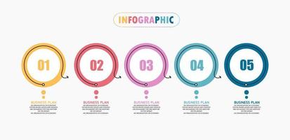 idea di business di presentazione modello infografica timeline con icone, opzioni o passaggi. le infografiche per idee di business possono essere utilizzate per dati grafici, diagrammi di flusso, siti Web, banner. vettore