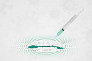 concetto di vaccinazione norvegese, iniezione di vaccino nella mappa della norvegia. vaccino e vaccinazione contro il coronavirus, covid-19. vettore