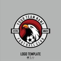 modello di logo di calcio con uno sfondo grigio, formato pronto eps 10.eps vettore