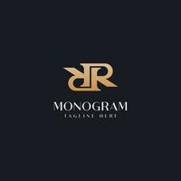 modello iniziale del logo del monogramma rr r. logo dell'icona della lettera iniziale vettore