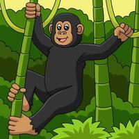 illustrazione colorata di vettore del fumetto dello scimpanzé