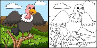 illustrazione di vettore della pagina di colorazione dell'avvoltoio