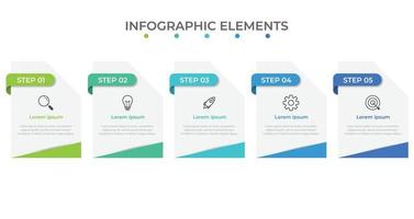 modello di infografica aziendale di presentazione con 5 opzioni vettore