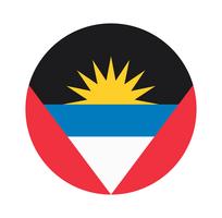 Bandiera tonda di Antigua e Barbuda. vettore