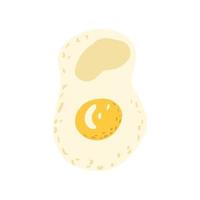 uovo fritto allungato isolato su sfondo bianco. pasto sano in doodle vettore