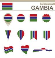 collezione di bandiere del gambia vettore