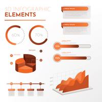 Pacchetto di elementi 3D infografica vettoriale