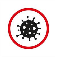 segno del cerchio di avvertenza virus su sfondo bianco vettore