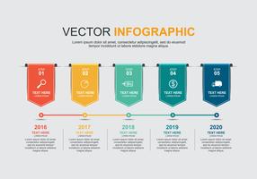 progettazione di elementi infographic con 5 opzioni vettore