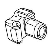 icona della fotocamera digitale. doodle disegnato a mano o stile icona di contorno. vettore