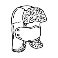 icona di berretto da snowboard invernale per donna. doodle disegnato a mano o stile icona di contorno. vettore