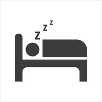 icona di sonno isolato su priorità bassa bianca. illustrazione vettoriale di sogno. pittogramma del letto.