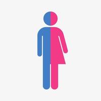 simbolo transgender isolato su sfondo bianco. icona transessuale. icona metà maschile e femminile. vettore