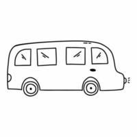 scuolabus. illustrazione vettoriale di scarabocchi. una macchina per viaggiare.