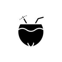 bevanda al cocco, succo di frutta icona solida illustrazione vettoriale modello logo. adatto a molti scopi.