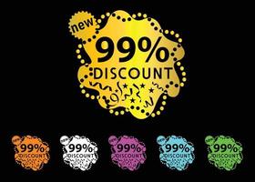 99 percento di sconto sulla nuova offerta logo e design dell'icona vettore