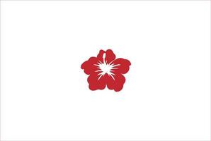 vettore di design del logo del fiore di ibisco hawaiano semplice e minimalista
