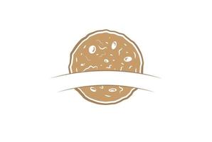 vettore di design del logo dell'etichetta del panettiere dei biscotti dell'annata retrò