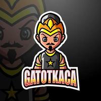 gatotkaca mascotte esport logo design vettore