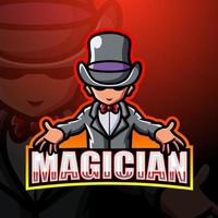 mago mascotte esport logo design vettore