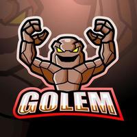 design del logo esport della mascotte del golem vettore