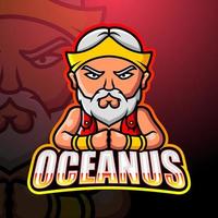 design del logo esport della mascotte oceanus vettore