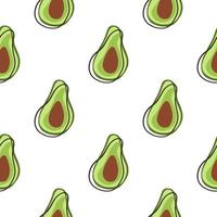 modello senza cuciture di cibo astratto con ornamento di avocado verde isolato. sfondo bianco. stampa di frutta. vettore