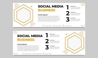 modello di banner orizzontale giallo business social media vettore